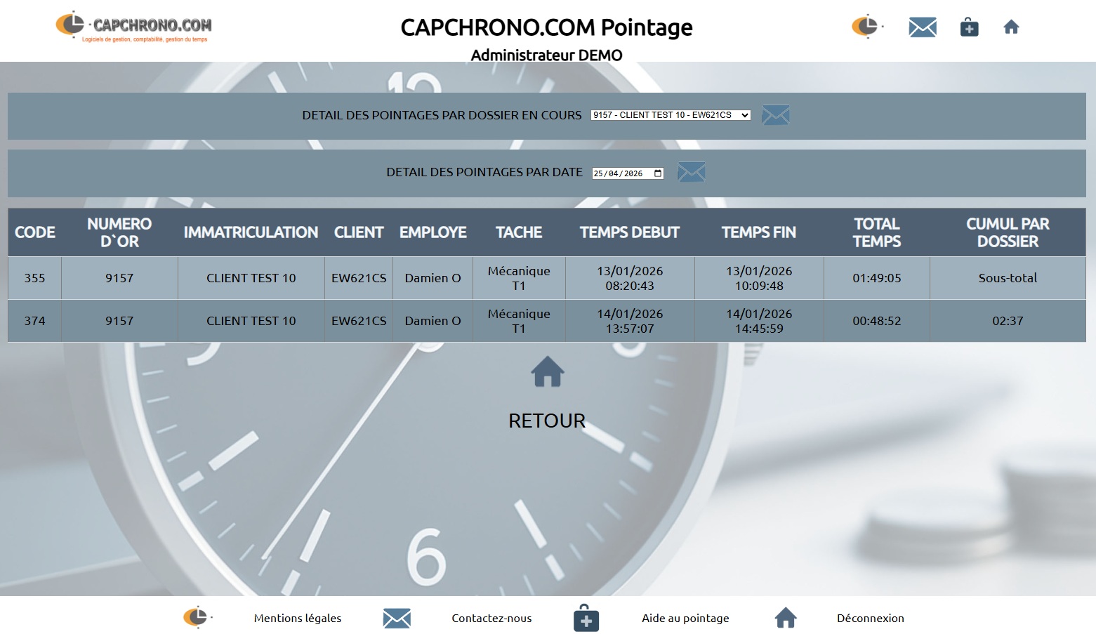 badgeuse pointeuse CAPCHRONO.COM
